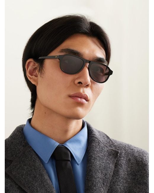 Bottega Veneta Black Aviator-style Recycled-acetate Sunglasses for men