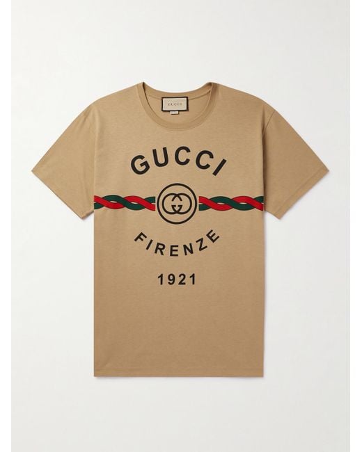 Gucci Natural Logo-print Regular-fit Cotton-jersey T-shirt for men
