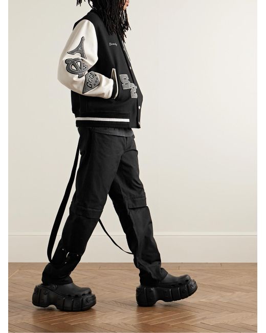 Givenchy Gerade geschnittene wandelbare Hose aus Baumwoll-Canvas mit Verzierungen in Black für Herren