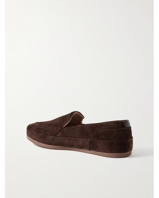 Mulo Brown Fleece-Lined Suede Loafers for men