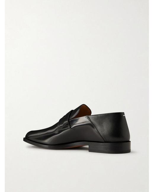 Maison Margiela Black Tabi Babouche Split-Toe Leather Loafers for men