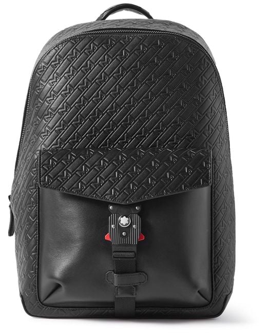 Montblanc M_gram 4810 Logo-debossed Leather Backpack in Black for Men ...