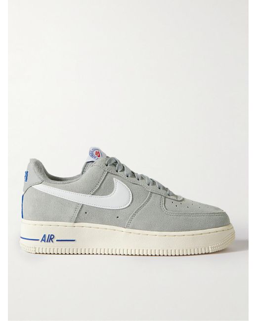 Nike Air Force 1 Leather-trimmed Suede Sneakers in Grey for Men | Lyst UK