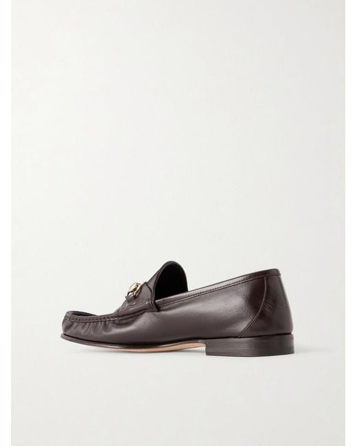 Gucci Brown Lugano Horsebit-embellished Leather Loafers for men