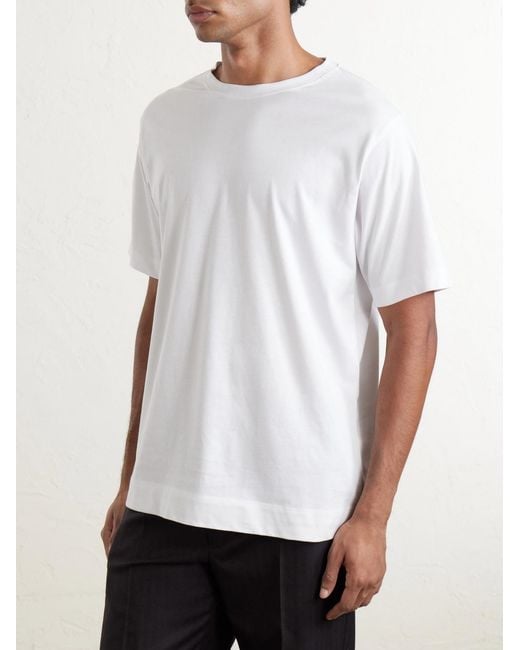 Dries Van Noten White Hertz Cotton-Jersey T-Shirt for men