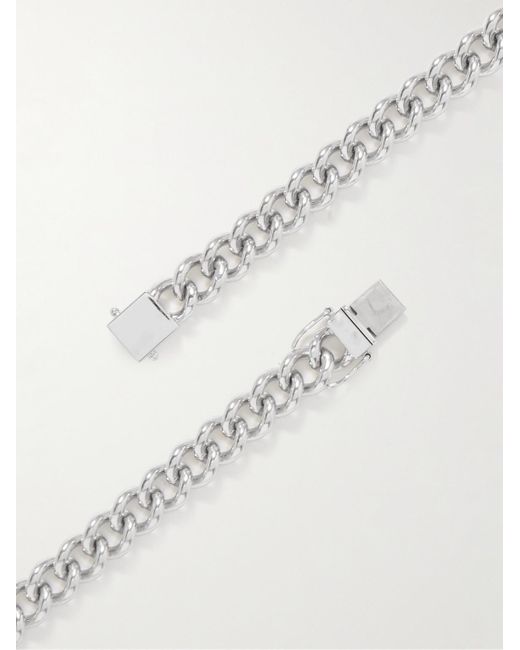 Tom Wood White Lou Rhodium-plated Chain Necklace for men