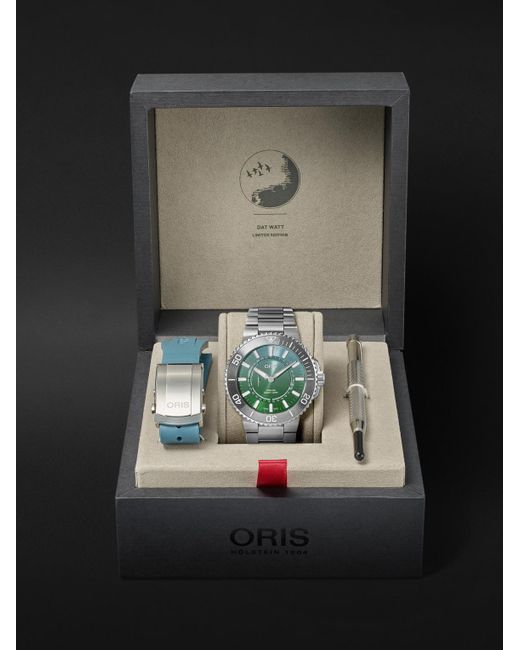 Oris Black Aquis Dat Watt Limited Edition Ii Automatic 43.5mm Stainless Steel Watch for men