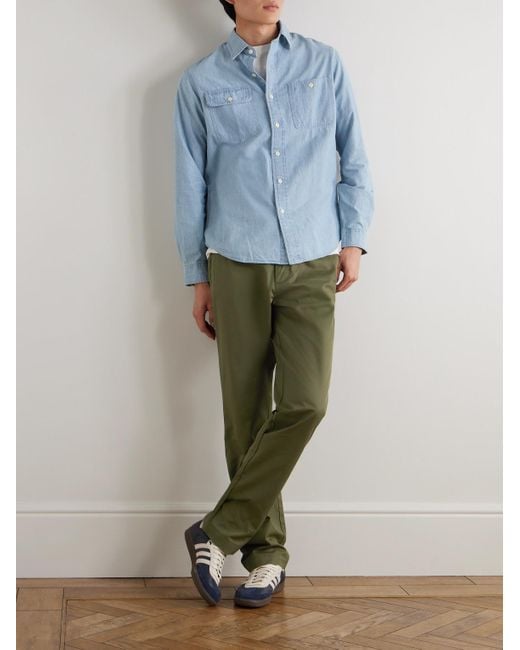 Pantaloni A Gamba Dritta di Oliver Spencer in Green da Uomo