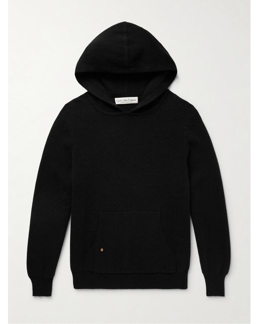 God's True Cashmere Black Cashmere Hoodie for men
