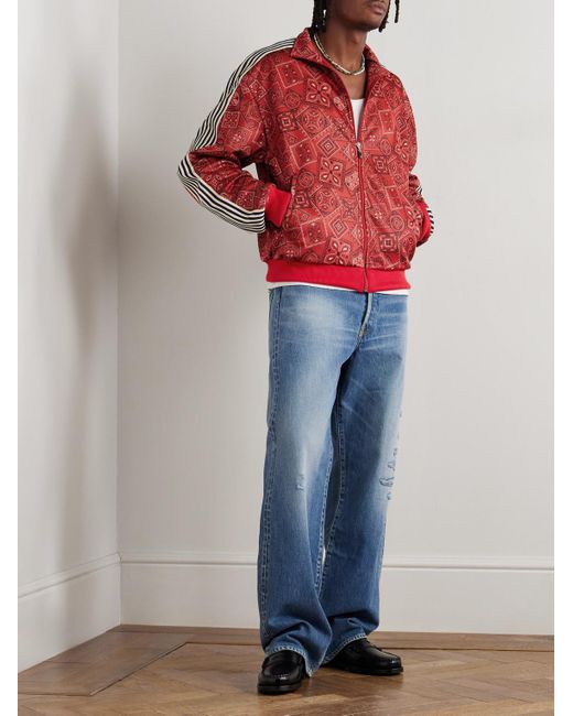 Kapital Cookie Trainingsjacke aus Shell mit Bandanaprint und Streifen in Red für Herren