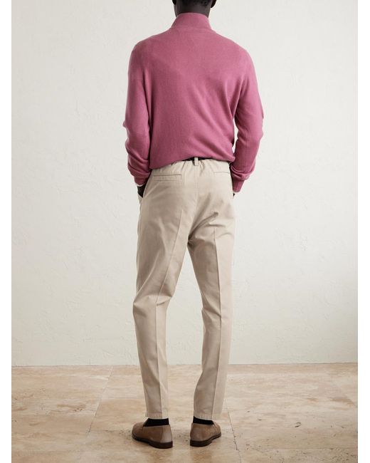 Brunello Cucinelli Natural Straight-Leg Cotton Chinos for men
