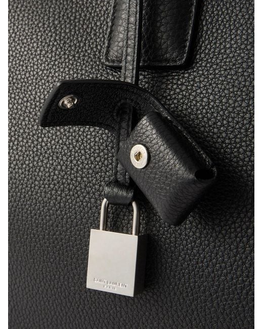 Saint Laurent Black Full-grain Leather Duffle Bag for men