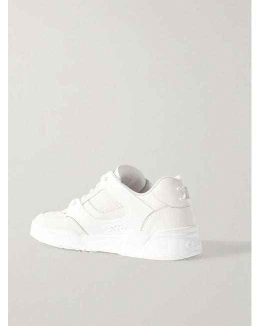 Céline White Ct-09 Leather, Rubber And Mesh Sneakers for men