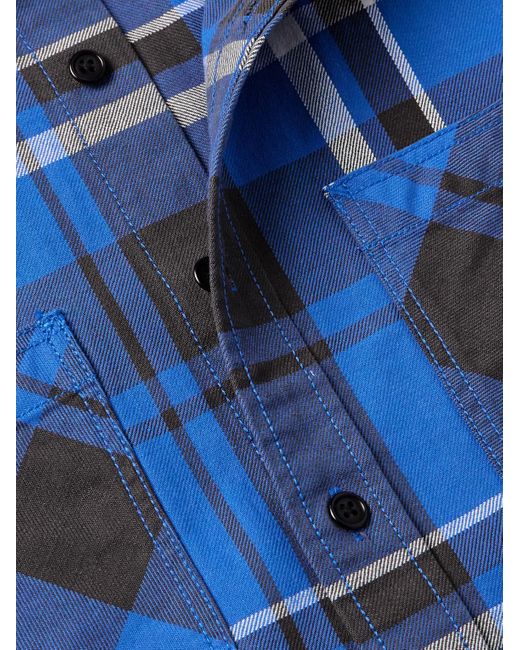 Overshirt in twill di cotone a quadri Chore di Alex Mill in Blue da Uomo