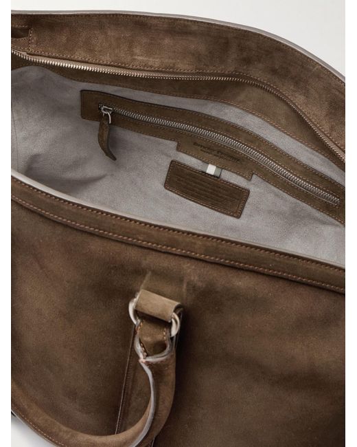 Officine Creative Brown Quentin 009 Airbrushed Suede Weekend Bag for men