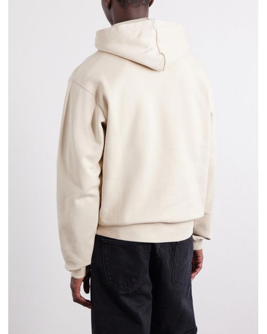 Jacquemus Natural Logo-Appliquéd Cotton-Jersey Hoodie for men