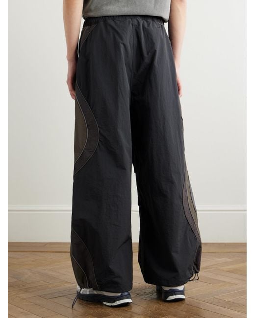 ERL Blue Ufo Wide-Leg Striped Shell Trousers for men