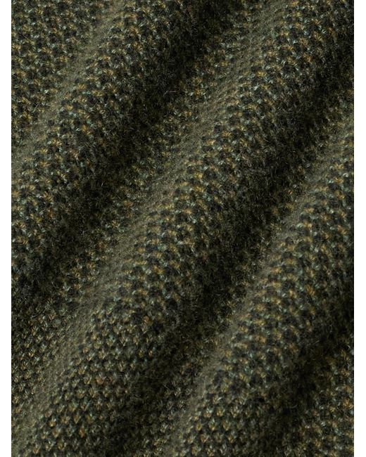 Loro Piana Green Varallo Honeycomb-Knit Baby Cashmere Sweater for men