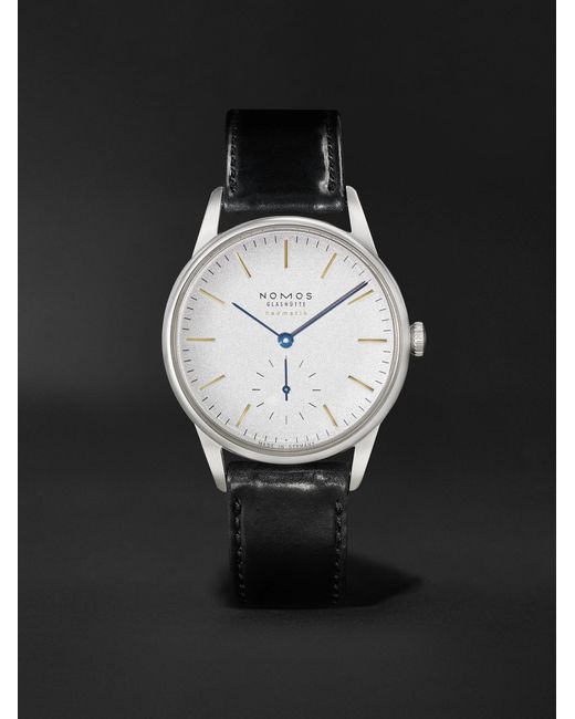 Nomos Black Orion Neomatik Limited Edition Automatic 36.4Mm Stainless Steel And Leather Watch, Ref. No. 395.S1 for men