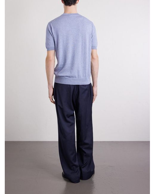 Altea Blue Maglia Cotton And Cashmere-Blend T-Shirt for men