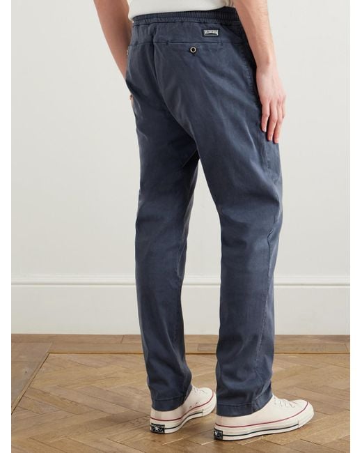 Vilebrequin Blue Clemence Slim-Fit Straight-Leg Tencel Lyocell-Blend Drawstring Trousers for men
