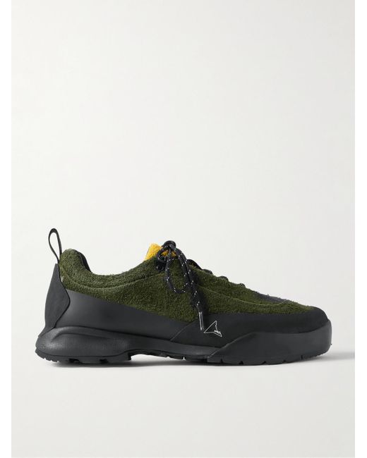 Roa Black Cingino Leather And Rubber-Trimmed Microfibre Hiking Sneakers for men