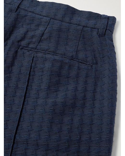 Blue Blue Japan Gerade geschnittene Anzughose aus Jacquard aus einer Baumwollmischung in Blue für Herren