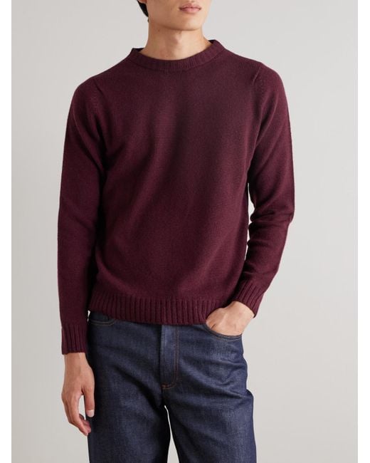 John Smedley Purple Norfolk Recycled-Cashmere And Merino Wool-Blend Sweater for men