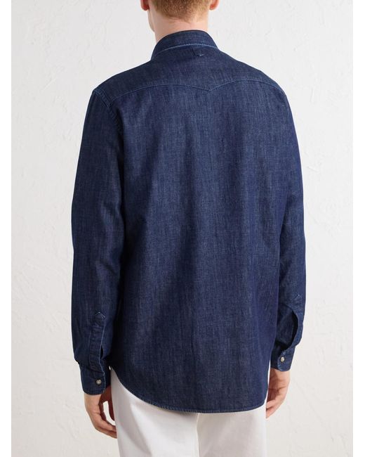 Canali Blue Denim Shirt for men