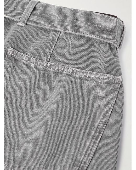 Jeans A Gamba Larga Con Cintura Twisted di Lemaire in Gray da Uomo