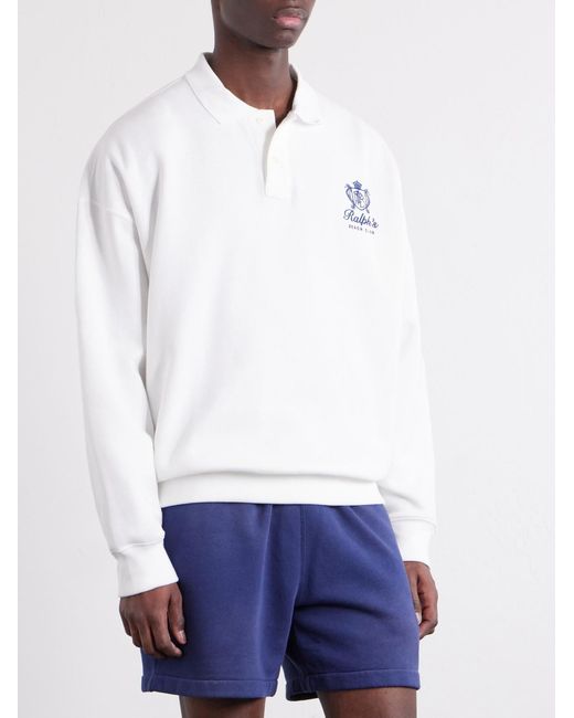 Polo Ralph Lauren White Logo-embroidered Cotton-blend Polo Sweater for men