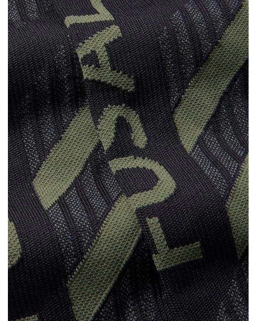 Fusalp Black Logo-Jacquard Tech-Mesh Ski Socks for men