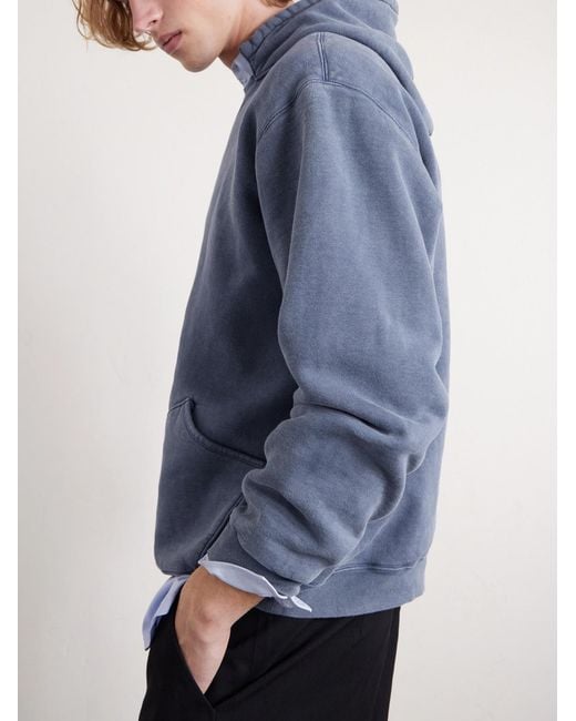 A.PRESSE Blue Vintage Cotton-jersey Hoodie for men