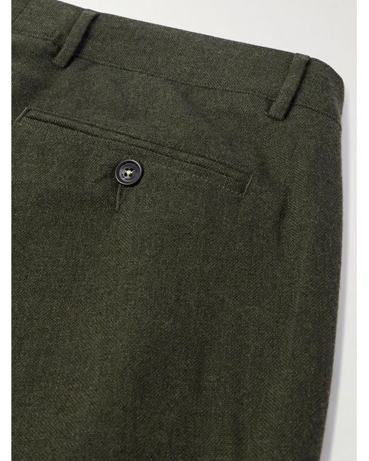 Massimo Alba Green Mauko Slim-Fit Straight-Leg Wool Suit Trousers for men