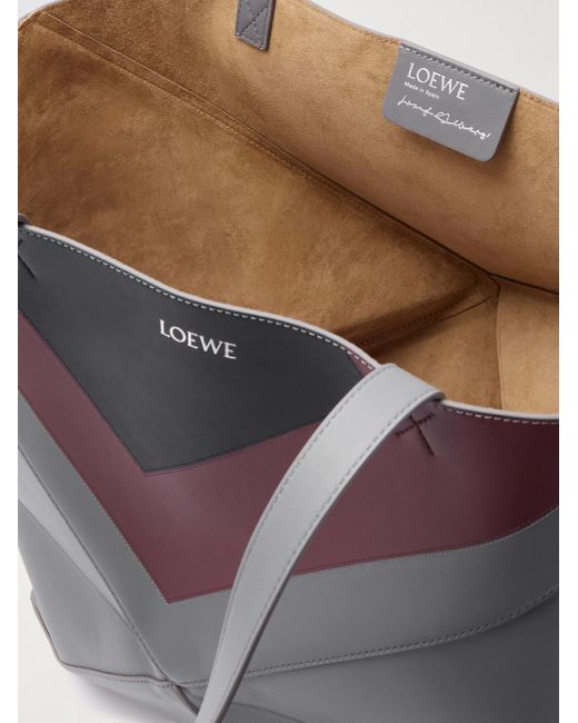 Loewe White Albers Puzzle Fold Xl Panelled Leather Tote Bag for men