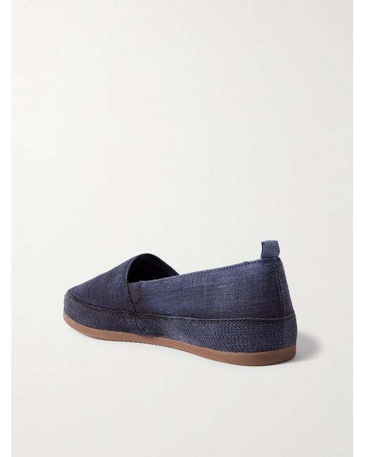 Mulo Blue Garment-Dyed Canvas Espadrilles for men