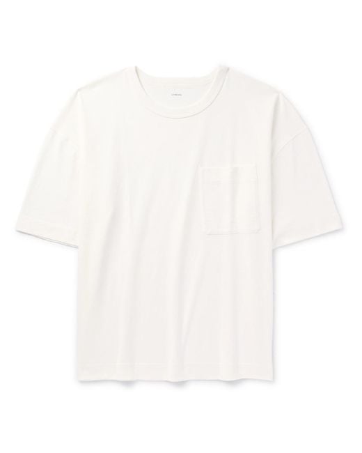 Lemaire White Oversized Cotton And Linen-blend Jersey T-shirt for men