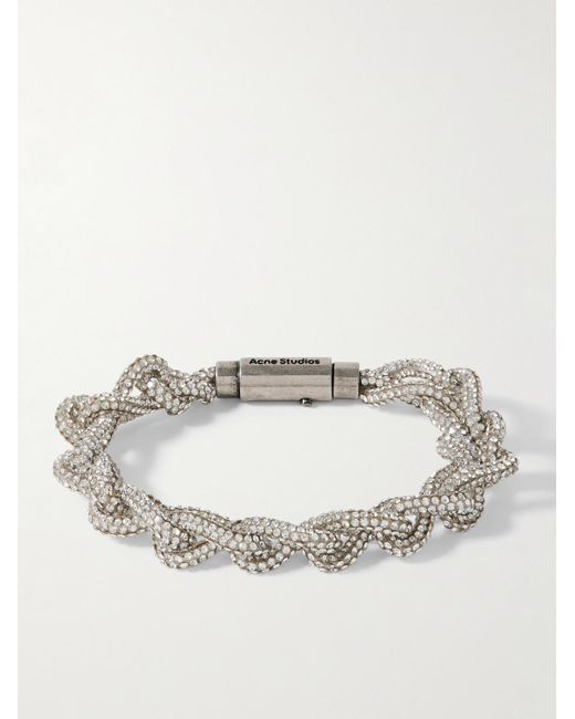 Acne Natural Silver-tone Crystal Bracelet for men