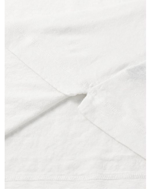 T-shirt in lino stretch Zanone di Incotex in White da Uomo