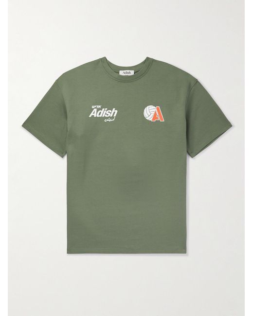 Adish Green Kora Logo-Print Cotton-Jersey T-Shirt for men