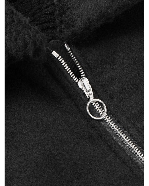 A Kind Of Guise Black Gobi Bear Cropped Wool And Cotton-Blend Bomber Jacket for men