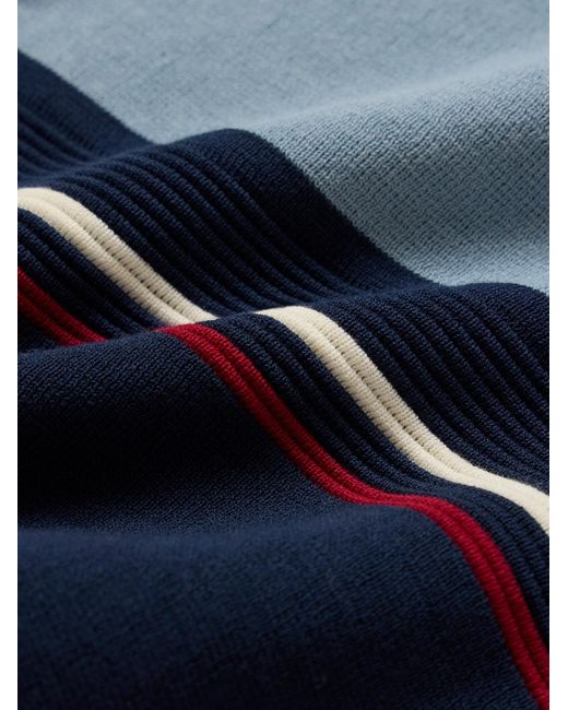 Beams Plus Polohemd aus Baumwolle in Rippstrick mit Streifen in Blue für Herren