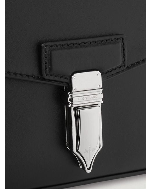 Montblanc Black Leather Messenger Bag for men