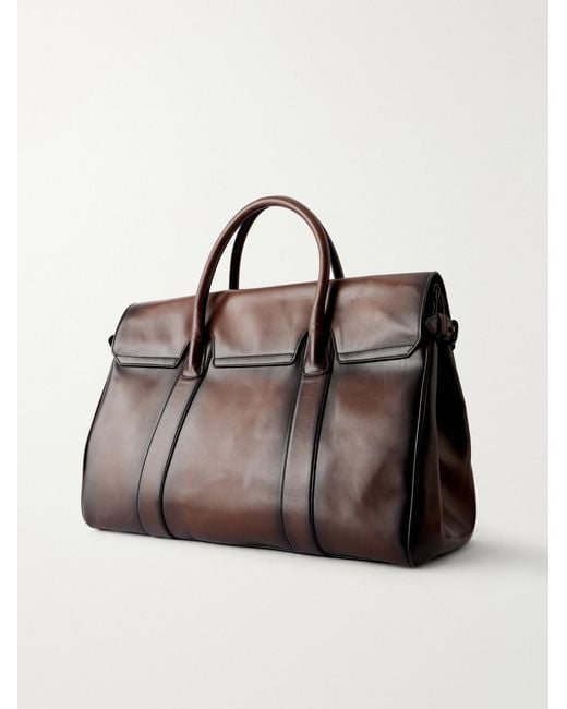 Officine Creative Brown Bostonian 001 Leather Weekend Bag for men