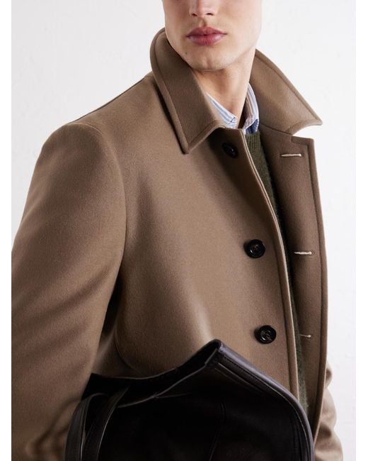 Boglioli Brown Wool-Blend Felt Coat for men