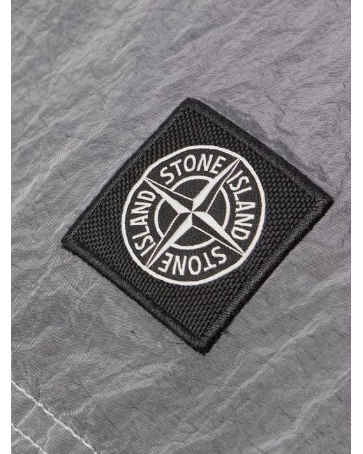Stone Island Gray Straight-leg Mid-length Logo-appliquéd Nylon Metal Swim Shorts for men