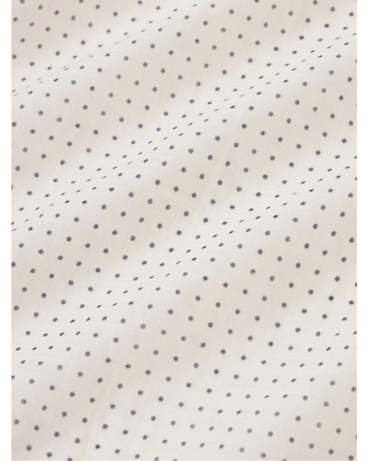 Anderson & Sheppard Natural Polka-dot Cotton-voile Pocket Square for men
