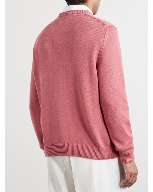 Slowear Pink Slim-Fit Cotton Sweater for men