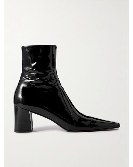 Saint Laurent Black Patent-leather Ankle Boots for men