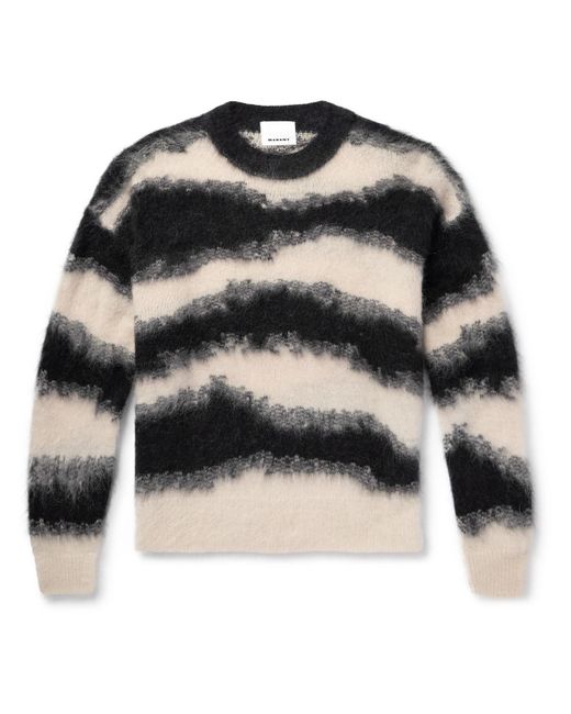 Isabel Marant Black Sawyers Striped Brushed-knit Sweater for men